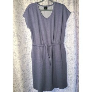 32° Cool Dress Soft Gray Blue V Neck Pockets Casual Lounge Travel Size Medium